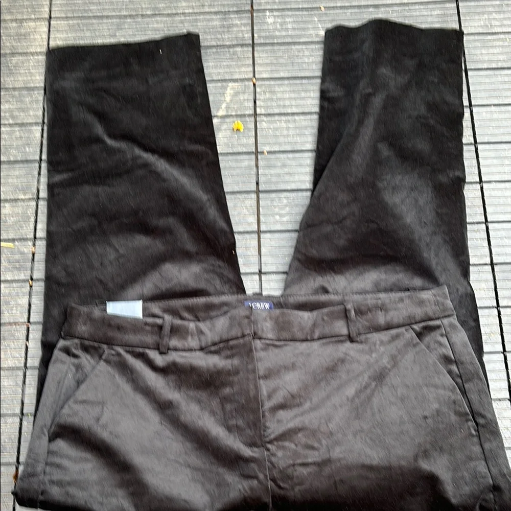 NWT JCrew velvet look pants black size 16